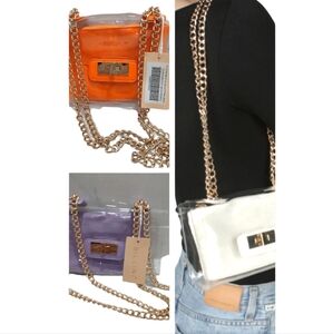 Billini Colette Clear Shoulder Bag - LILAC OR ORANGE Patent NEW WITH TAGS